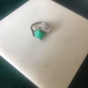 Turquoise blue diamond shaped ring